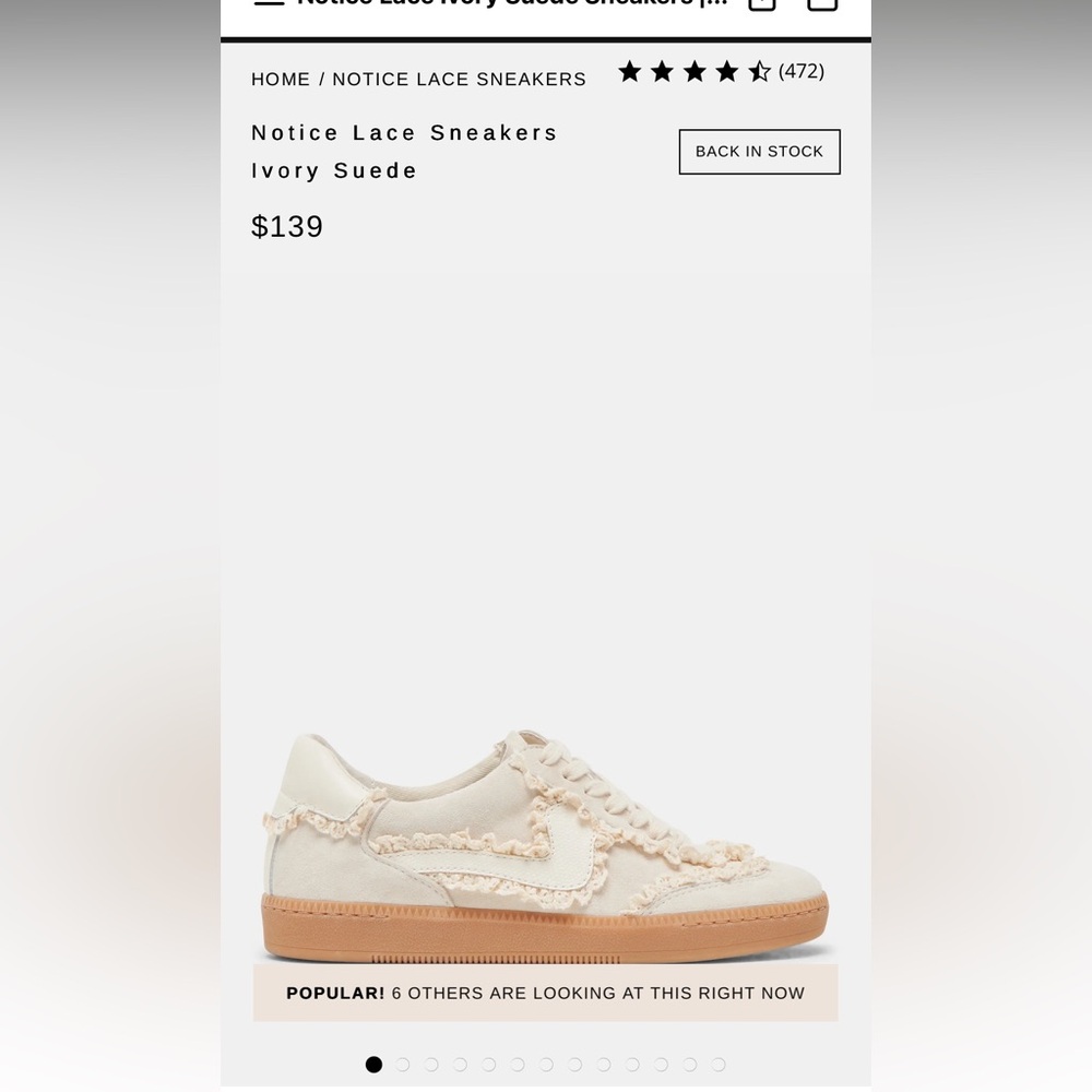 Notice Lace Sneakers Ivory Suede